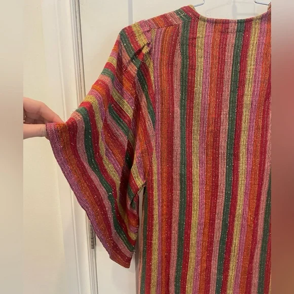 Vintage Rikma Colorful Striped Kaftan Dress Israel - Picture 8 of 14
